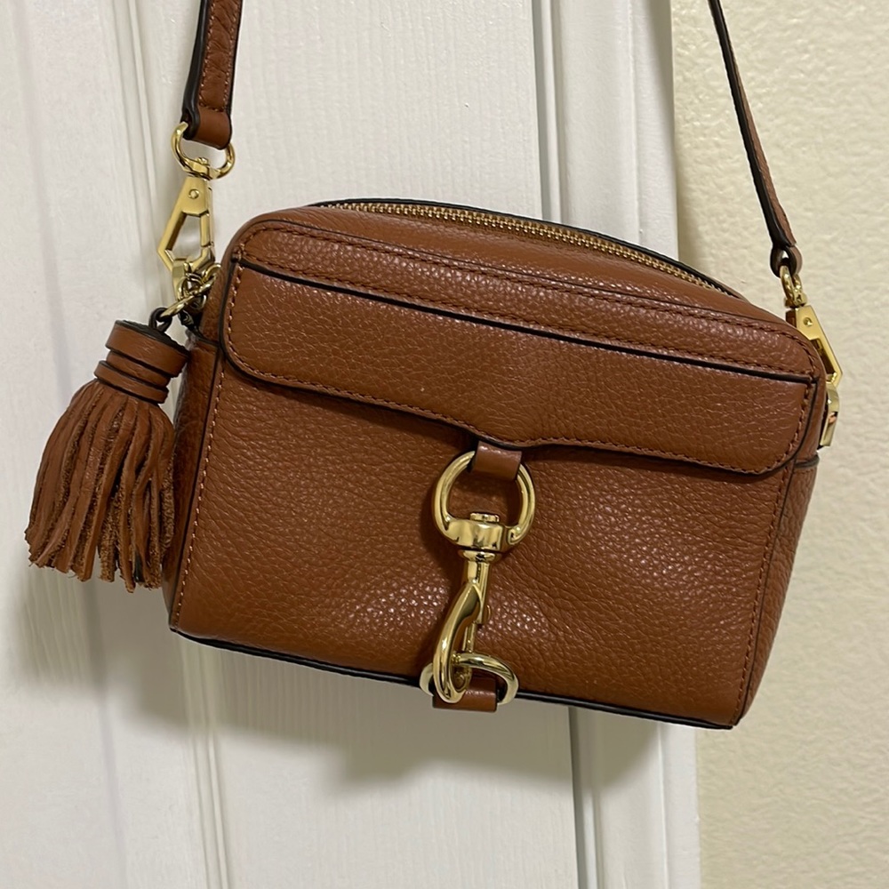 Rebecca Minkoff cognac brown max mini bag